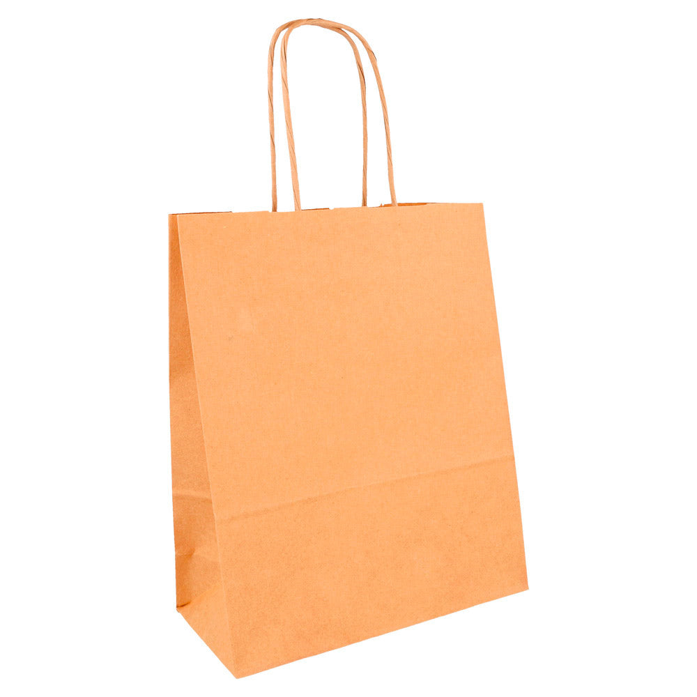 Sac papier kraft brun anses torsadées personnalisé – 18+8x21,5 cm · 80 g/m²