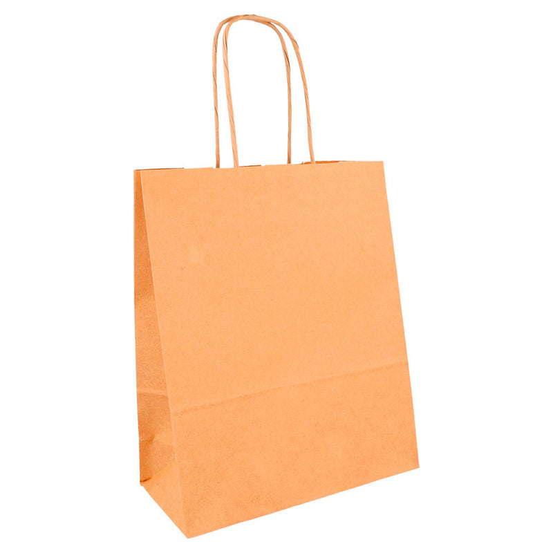 Sac papier kraft brun anses torsadées personnalisé – 18+8x21,5 cm · 80 g/m²