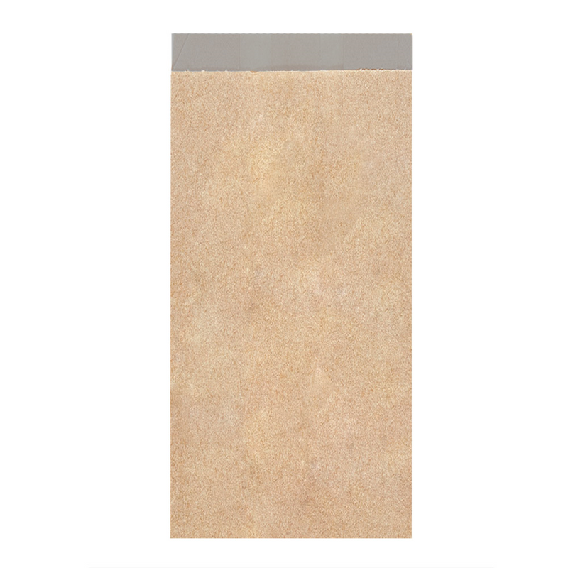 Sac sandwich personnalisé kraft + aluminium – 12+4x26 cm · brun · 40+20 g/m²