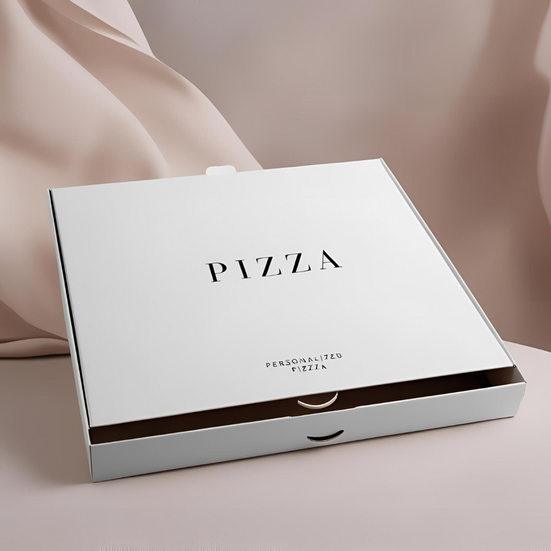 Boite pizza couleur Blanche hauteur 3,5cm (à partir de 1000 exemplaires)