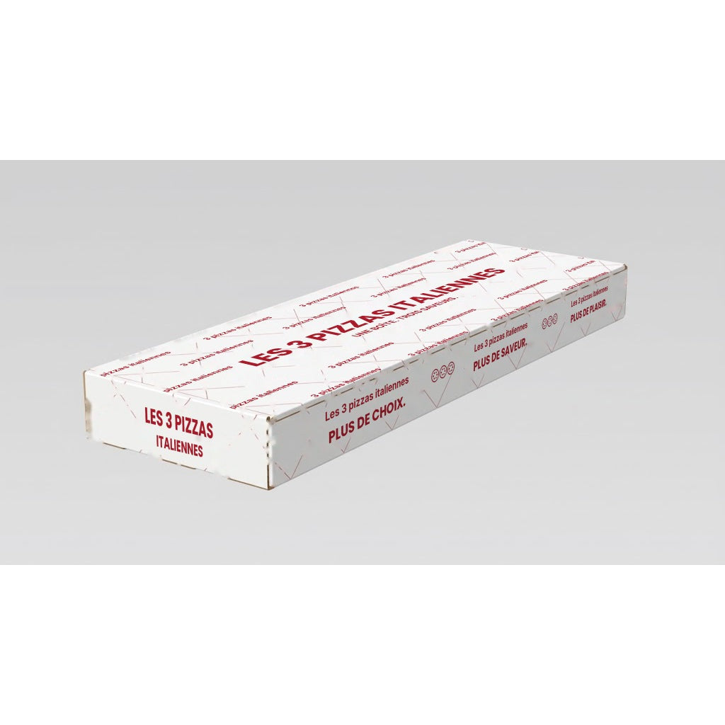 Boîte 3 petites pizzas pizzetta personnalisée 50x20x4 cm Kornerprint