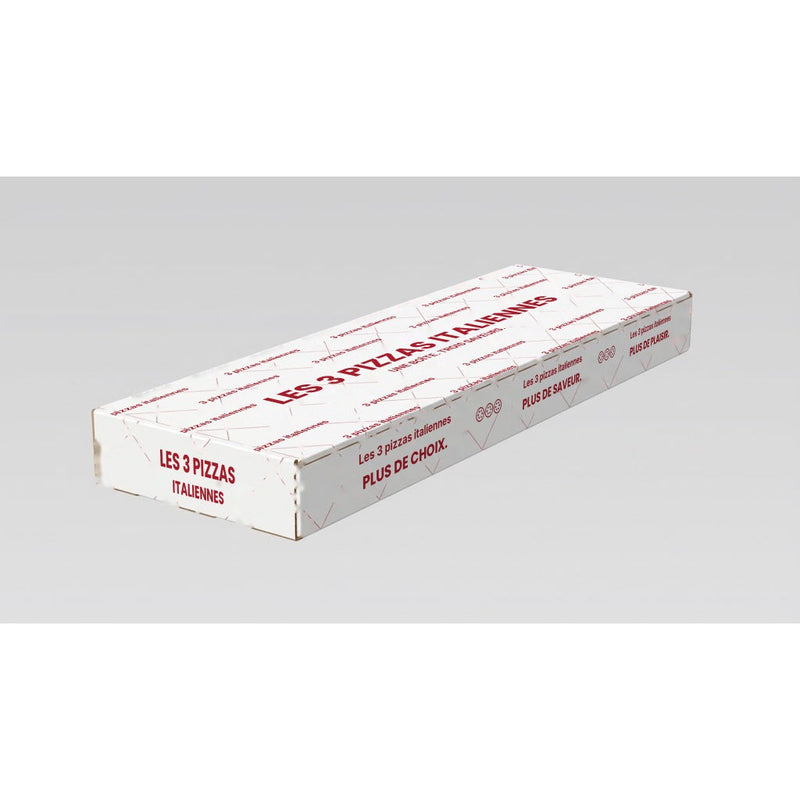 Boîte 3 petites pizzas pizzetta personnalisée 50x20x4 cm Kornerprint