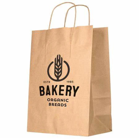 Sac traiteur SOS kraft à anses personnalisé 32+21x28,5 cm