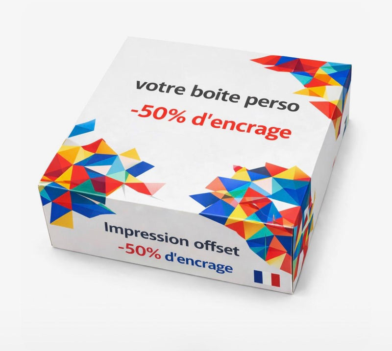 Boîte pâtissière personnalisée hauteur 8 cm – impression offset