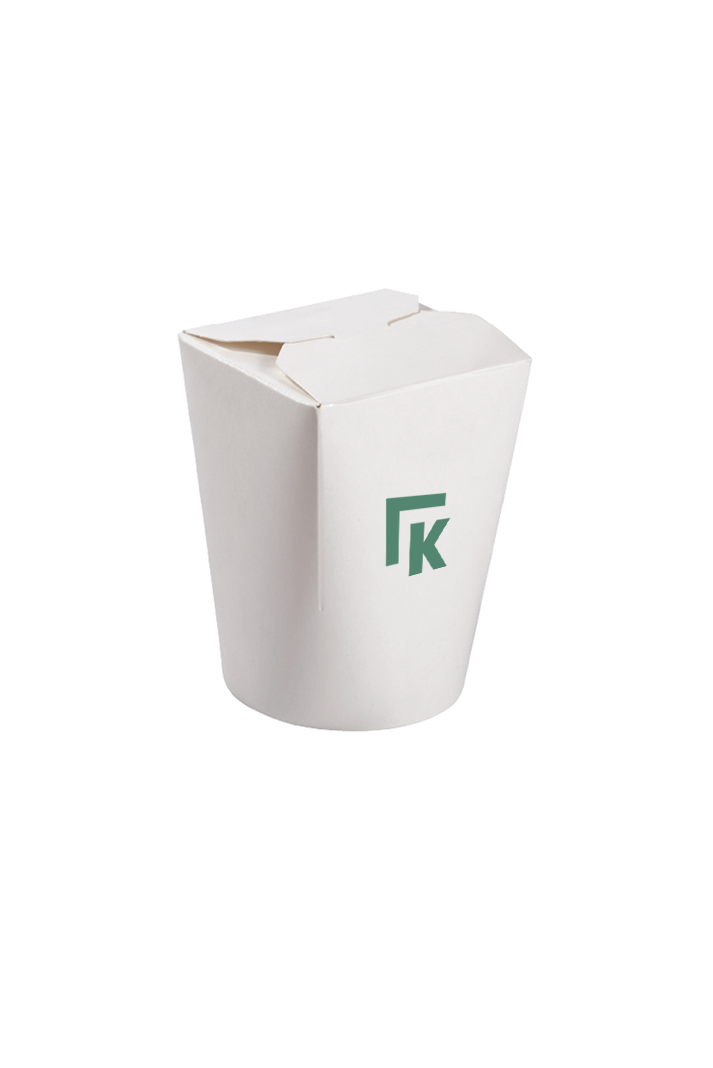 Boîte cadeau carton blanc avec logo vert, emboîtement supérieur fixé.