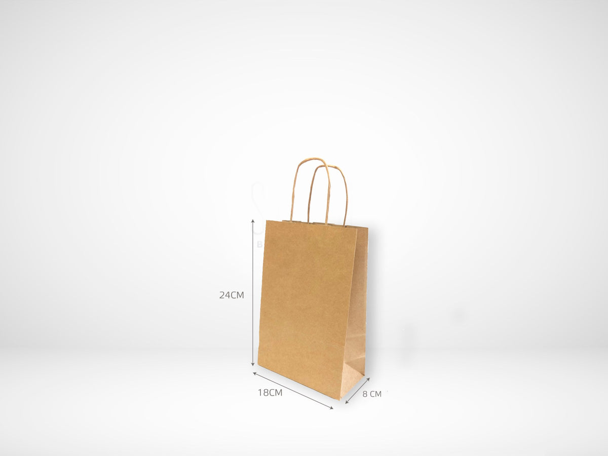 Sac kraft poignées torsadées 18+8x24 cm
