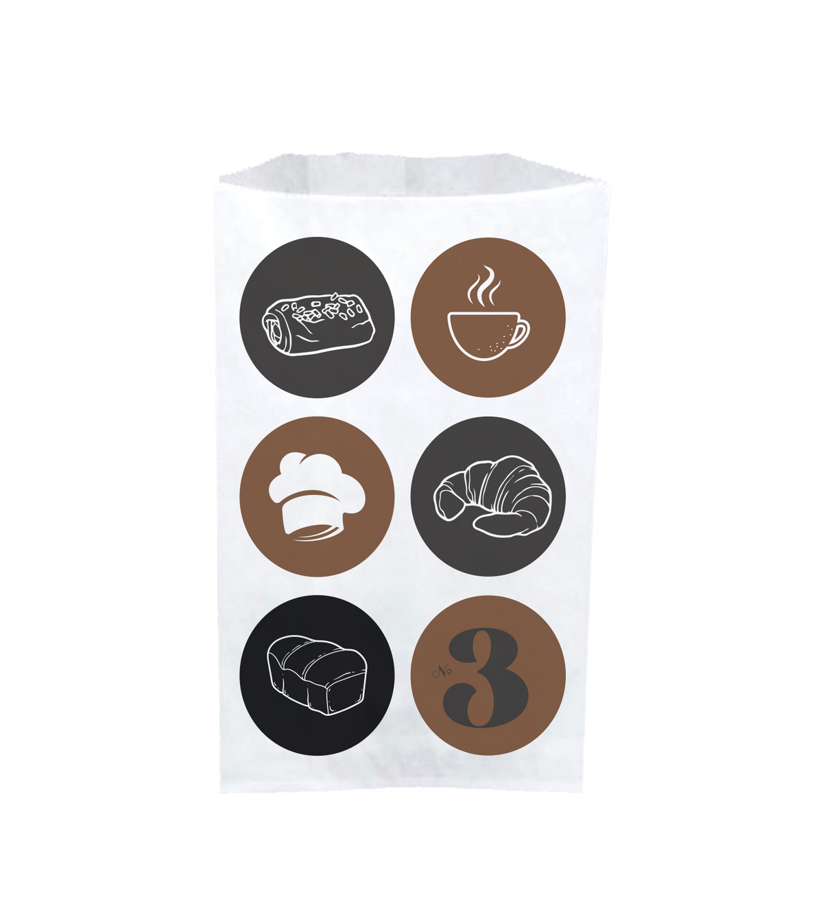 Sac croissant kraft personnalisé N°103 – Kraft blanc